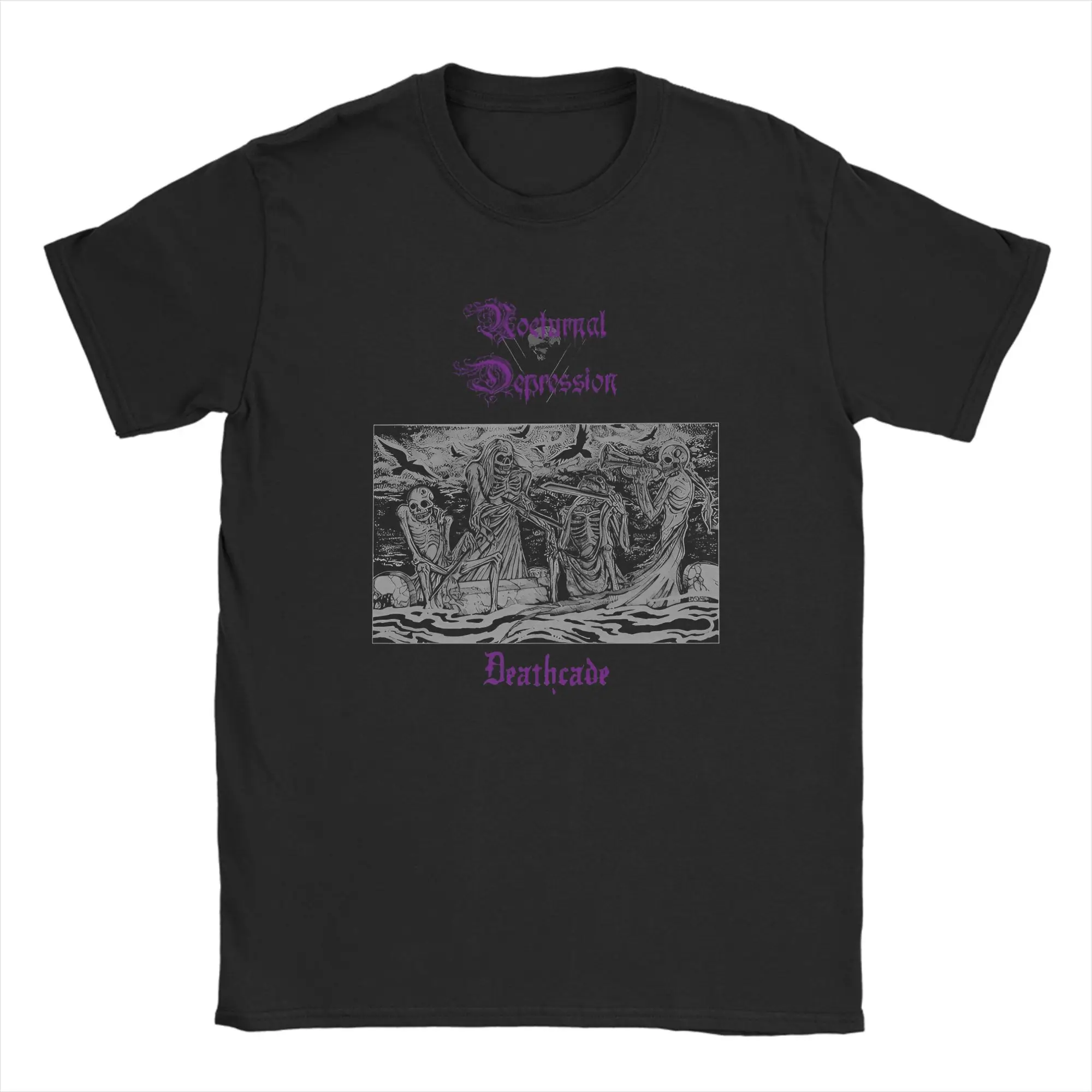 NOCTURNAL DEPRESSION Band T-Shirt Summer  Hip Hop T Shirts Man Cotton O-Neck Oversize Top Tees Short-Sleeve Y2K Casual Tshirt