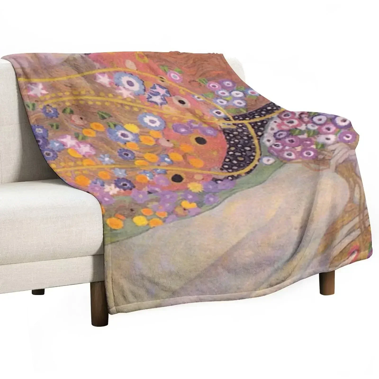 

WATER SNAKES - GUSTAV KLIMT Throw Blanket Flannel Plaid halloween Blankets