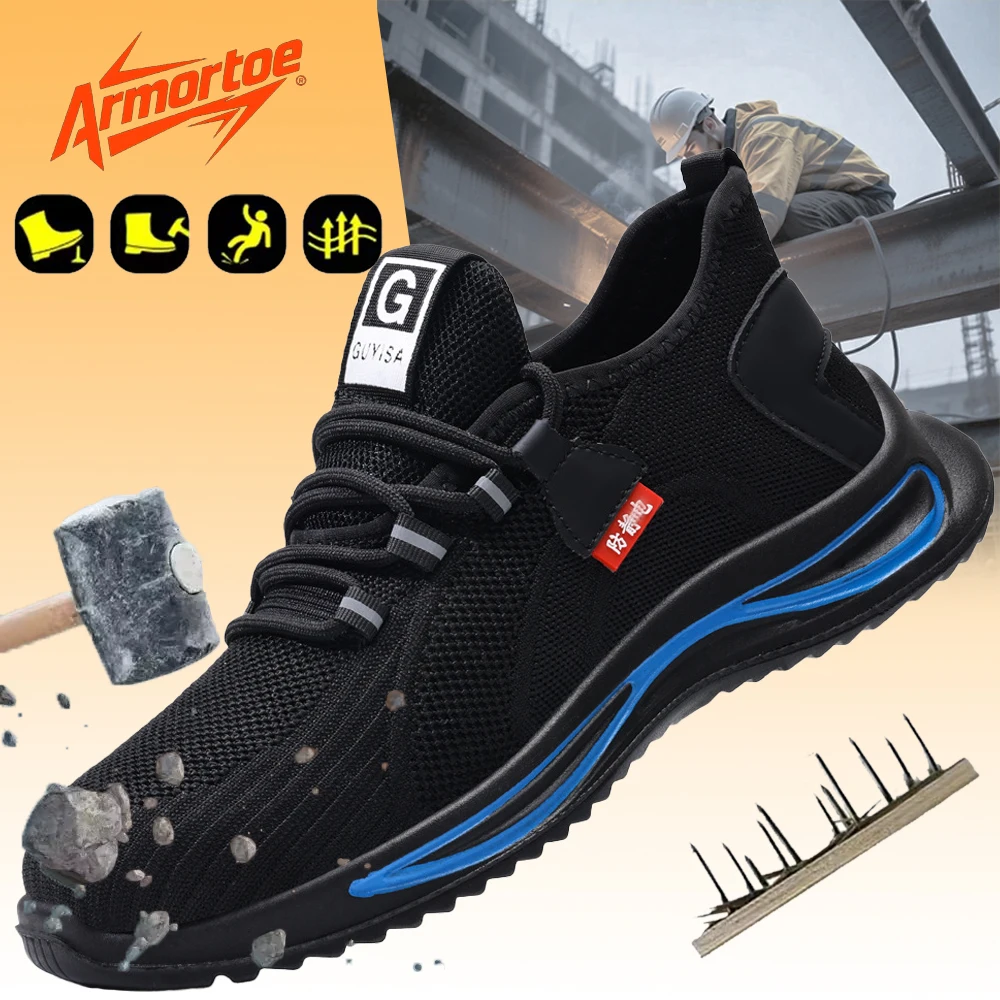 ArmorToe Zapatos de seguridad ESD unisex, transpirables, cómodos y duraderos, sin cordones, para sala limpia, taller electrónico, uso en verano # Armadura3072