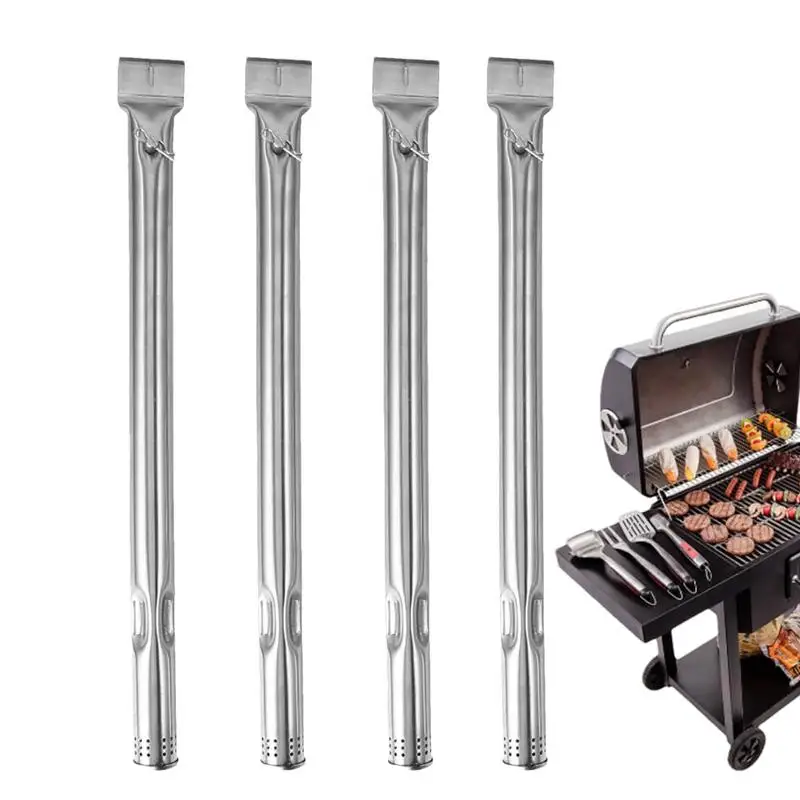 

Stainless Steel Burner Tubes 4pcs High Temperature Resistant Grill Tubes For Burner Enhance Outside Cooking Burner Maintenance