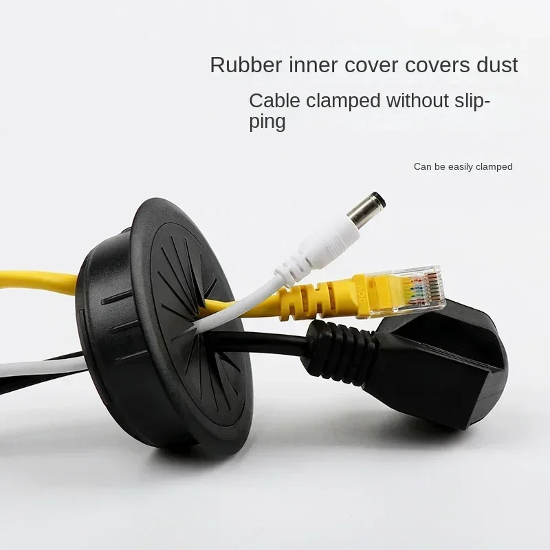 مكتب سلك ثقب غطاء قاعدة الكمبيوتر جروميت الجدول كابل منفذ ميناء سطح خط صندوق الأثاث الأجهزة غطاء ثقب الكابل البلاستيكي