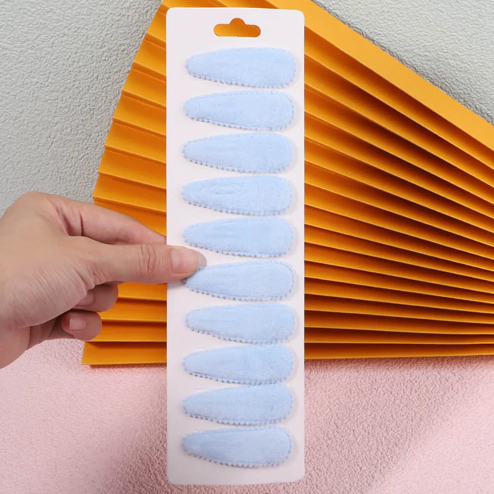 10Pcs Girls Solid Color Cotton Hair Clips for Kids Plush BB Clips Sweet Cute Hairpins Headwear Hair Accessories Gifts 2.1Inches