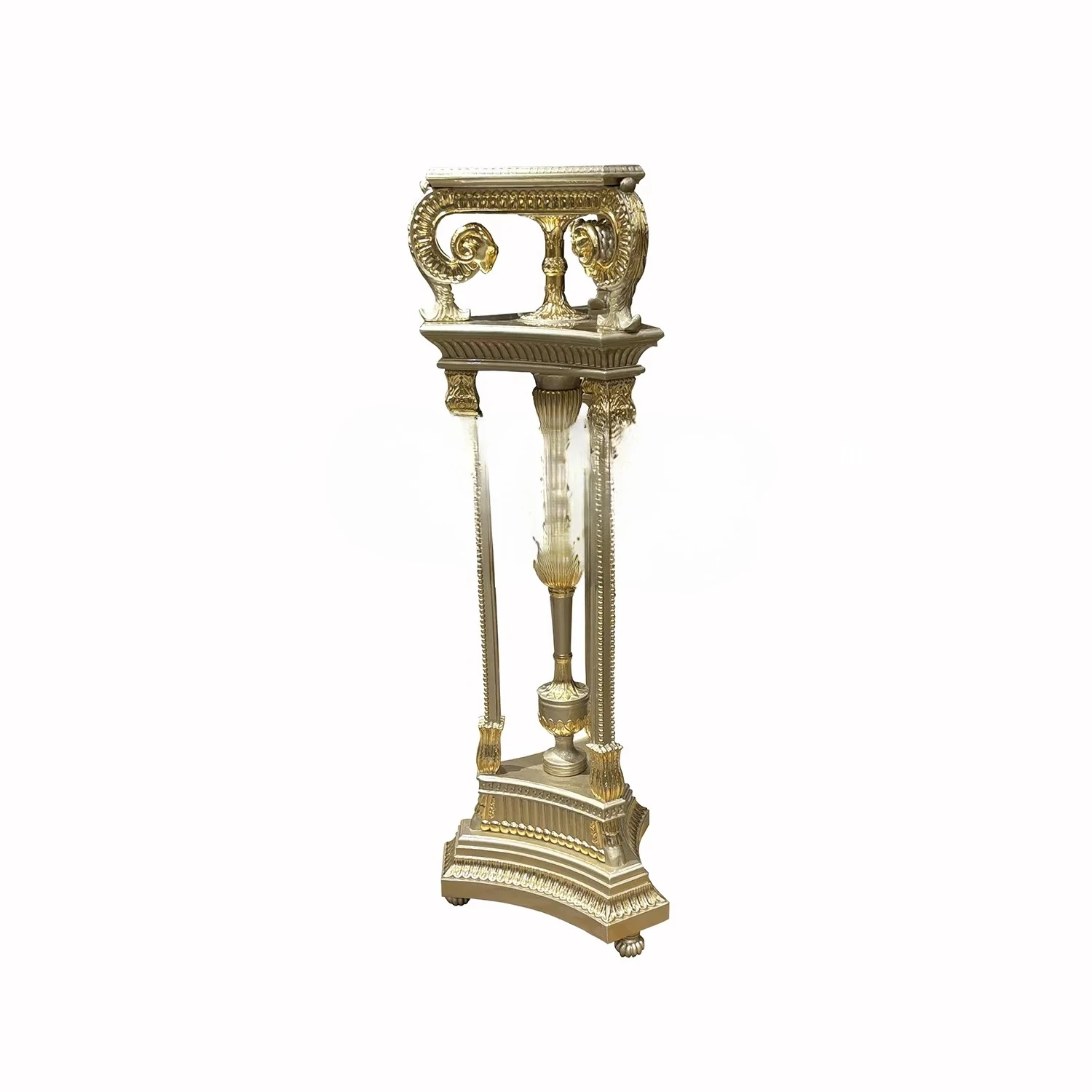 Solid wood flower stand European court luxury engraving storage stand Floor-to-ceiling neoclassical flower pot stand