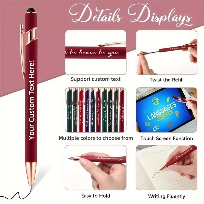 15Sets Customizable Engraved Metal Ballpoint Pens with Durable Case + 15pcs Custom Pen Bags - Bulk Writing Utensils for Business view 6