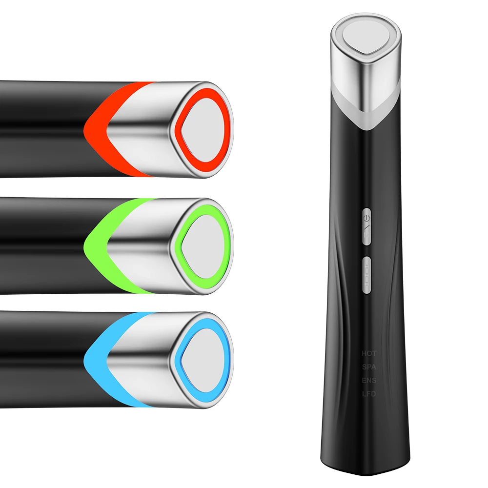 เครื่องนวดหน้า 4 in 1 สำหรับบำรุงรอบดวงตา พร้อมแสงบำบัด LED สีแดง ช่วยผ่อนคลาย ลดรอยคล้ำใต้ตา ถุงใต้ตา และอาการบวม เครื่องมือดูแลผิว