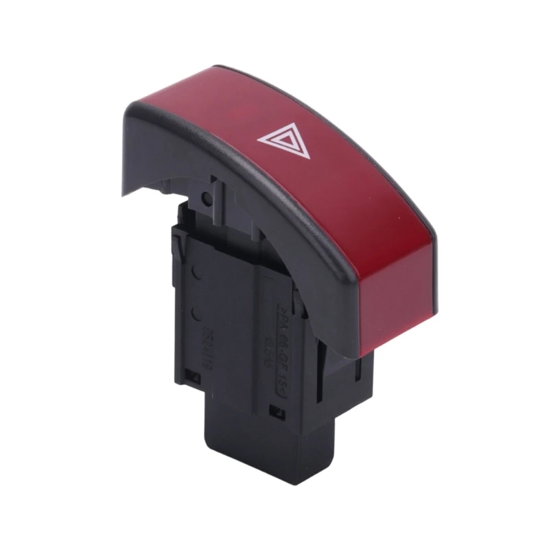 Hazard Light Switches Button 9138107, Plastic and Metal Construction with Black Housing, Integrated Rear Connection Body, H9EE