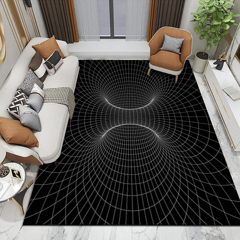 New visual vortex living room carpet 3D three-dimensional trap bedroom bedside blanket funny floor mat