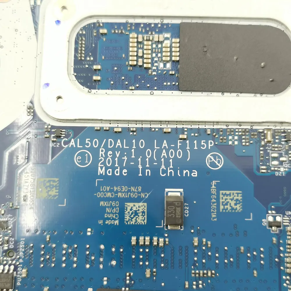 Placa-mãe para laptop Dell Inspiron 5570 5770 com CPU i5-8250U i7-8550U 2G-GPU DDR4 LA-F115P