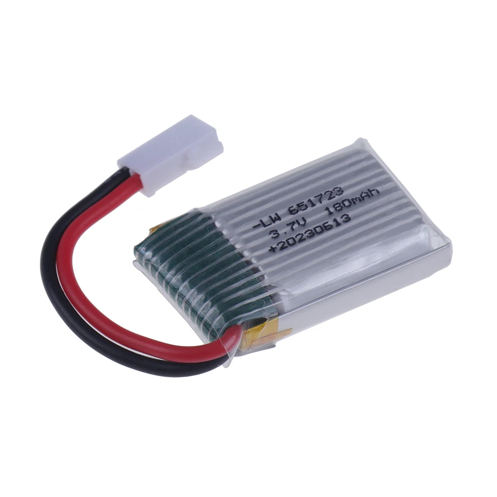 Akumulator 3.7V 180mah 651723 25C dla H2 H8 H48 U207 dla części zamienne do quadcoptera 1S 150mAh Upgrade dron zdalnie sterowany baterii