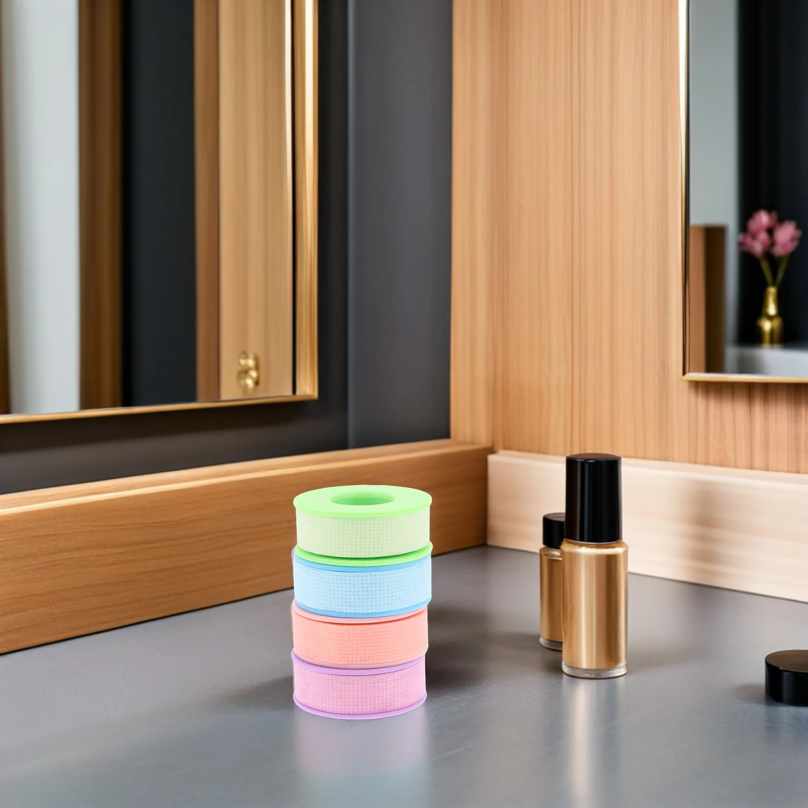 4 لفات رمش تمديد 1.25 سنتيمتر عرض هلام السيليكون لاصق متعدد الألوان تنفس لاش الشريط للبشرة الحساسة لاش الشريط #5