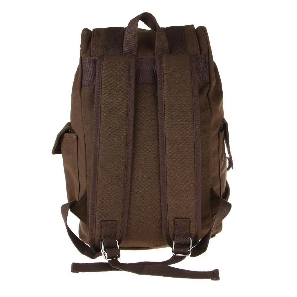 Men’s Vintage Canvas Backpack Satchel Rucksack School Bag Camping Bag Coffee