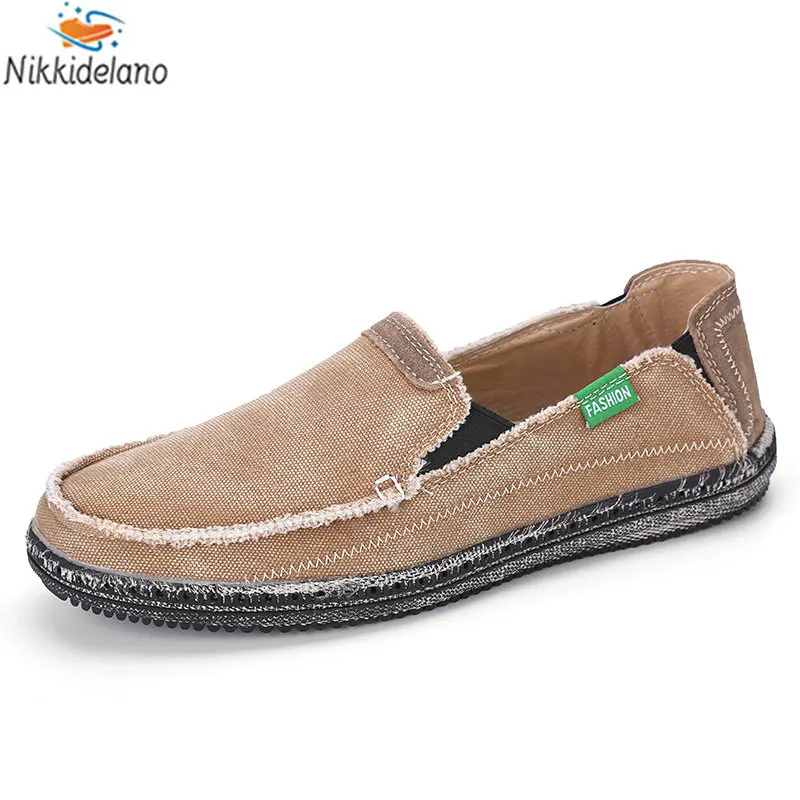 2023 Summer Men Canvas Shoes Espadrilles Breathable Casual Shoes Men Loafers Comfortable Ultralight Lazy Boat Shoes Plus Size 48