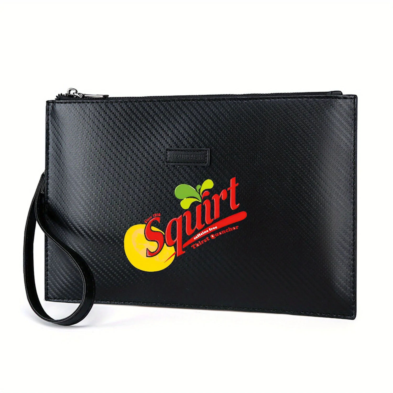 شعار العلامة التجارية بخ، عصير تصميم الحمضيات. حقيبة يد رجالية أنيقة مطبوعة من البولي يوريثان عصرية وعملية للحمل اليومي #1