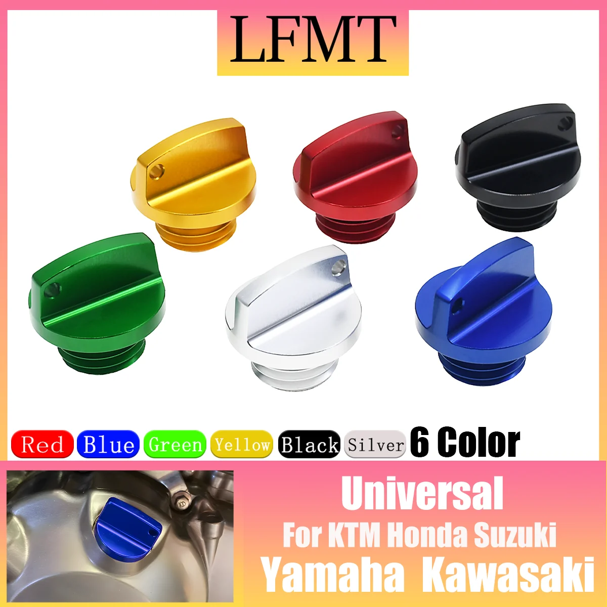 

Motorcycle Crankcase Cap CNC Engine Oil Filler Screw Cover Plug M20*2.5 For Yamaha Honda Suzuki Kawasaki General Purpose Parts