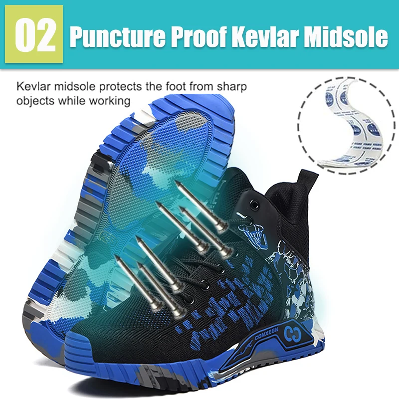 Steel Toe Safety Boots for Men Women Lightweight Work Shoes Construction Working Boots Indestructible Protective Boots  ﻿