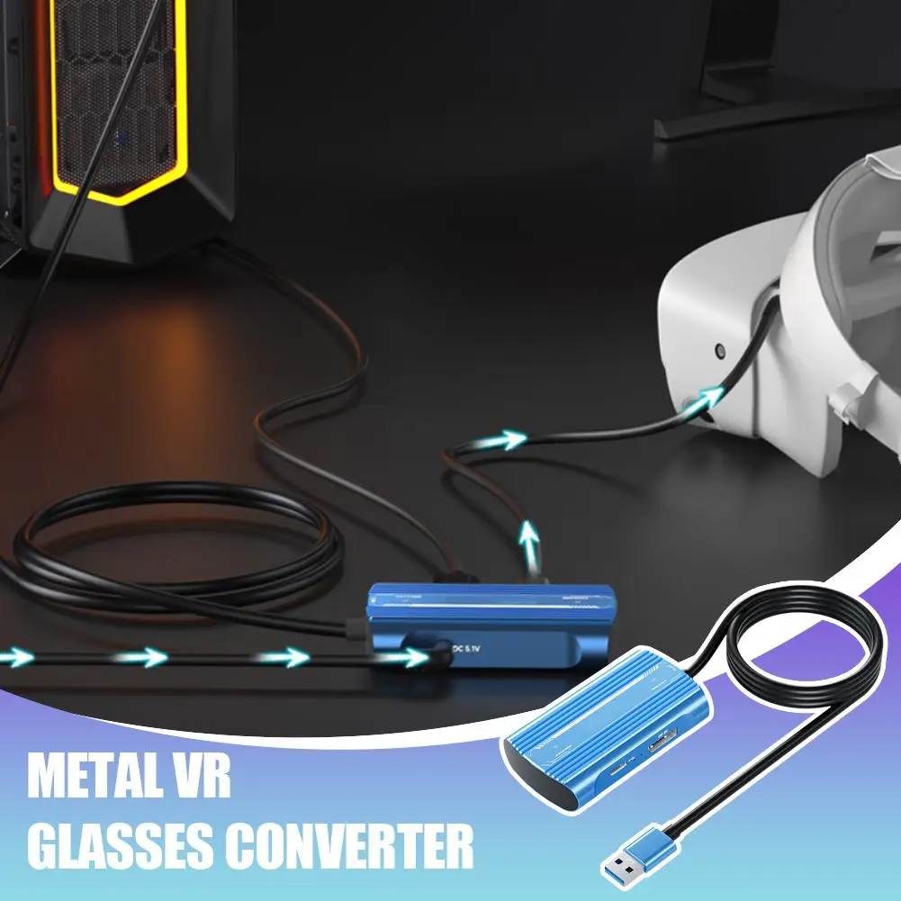 For Psvr2 Glasses Converter Compatible With Steam Vr Games PS5 VR2 PC Adapter Metal VR Glasses Converter