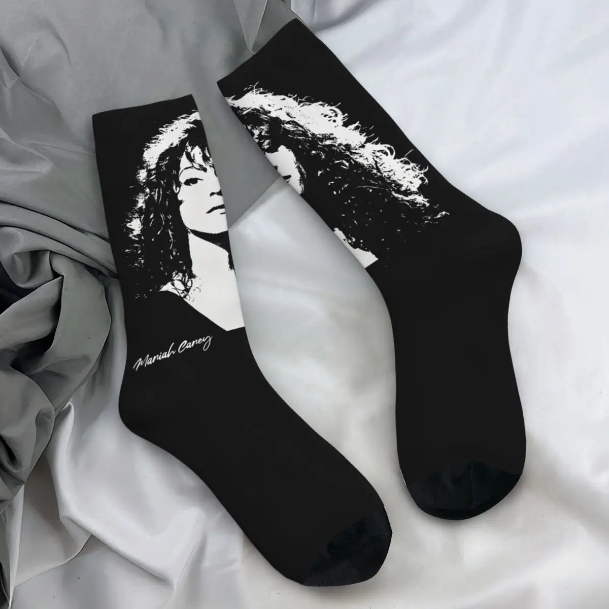 Mariah Carey Stockings Adults Men Socks Medium Soft Gothic Socks Autumn Climbing Non-Slip Printed Socks Gift Idea