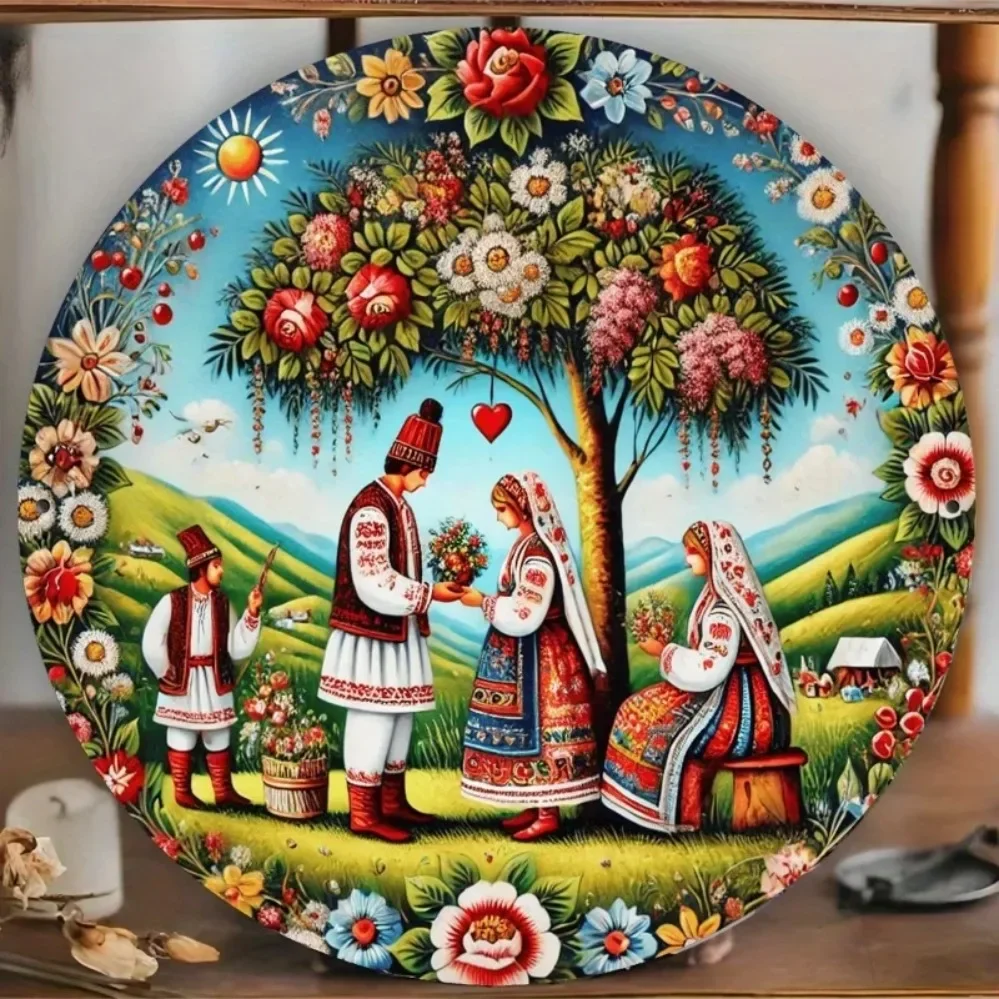 Brand Cultural Art Romanian Folklore Decorative Painting 2D Flat Art for Wall Decor Home Festival