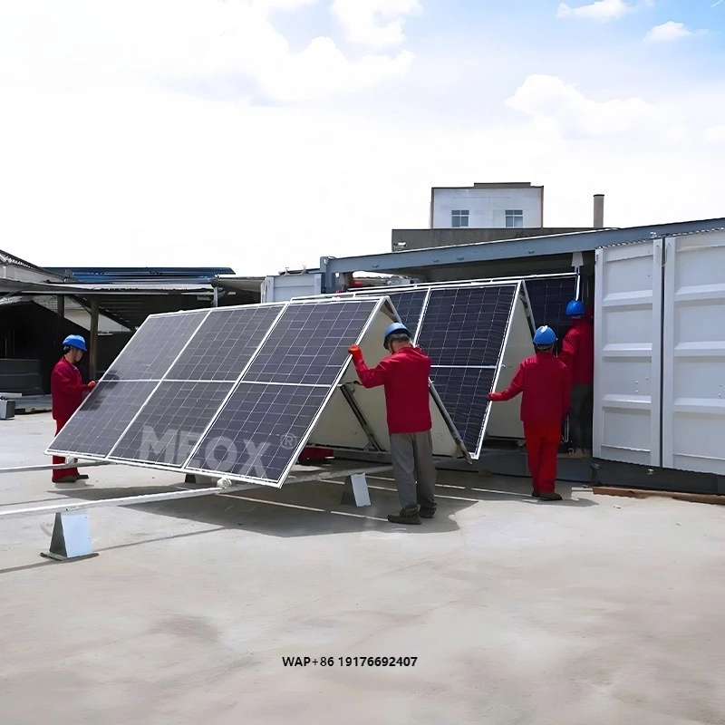 MEOX European Quality 40FT Foldable Solar PV Container System 'MPPT Remote Area Grid Power Supply for Emergency Use