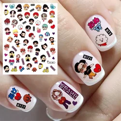 Autocollants 3D avec personnages de dessins animés coréens et japonais, TSC-383 TSC-282, adhésifs pour Nail Art, glisseurs, décoration d'ornement