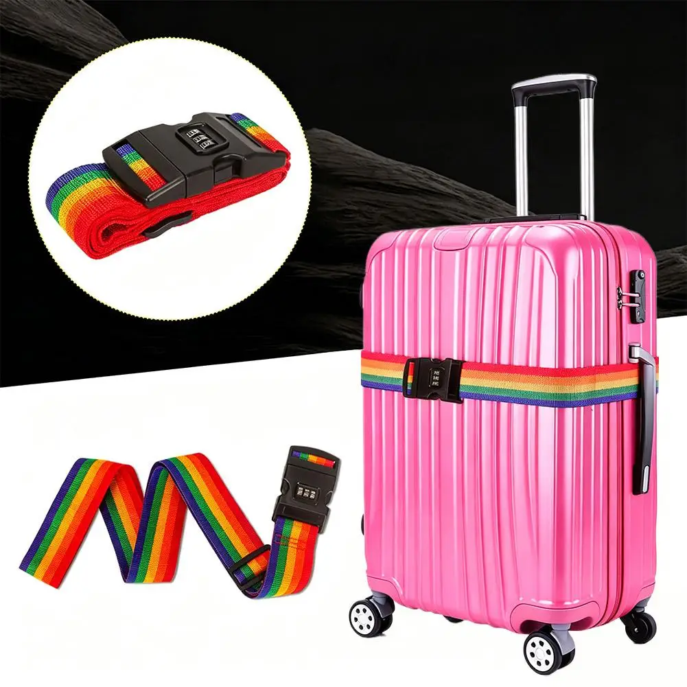 Adjustable Luggage Strap Secure Lock Durable Nylon Suitcase Packing Belt Travel Baggage Accessories