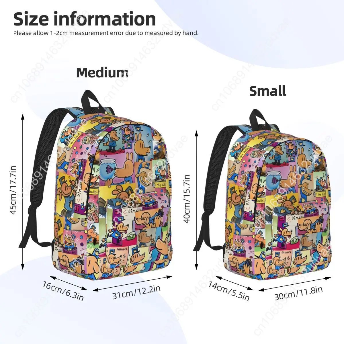 Dogman Collage Cool Manga Comic Backpack for Men Women Casual High School Business Daypack Dog Laptop Canvas Bags Lightweight