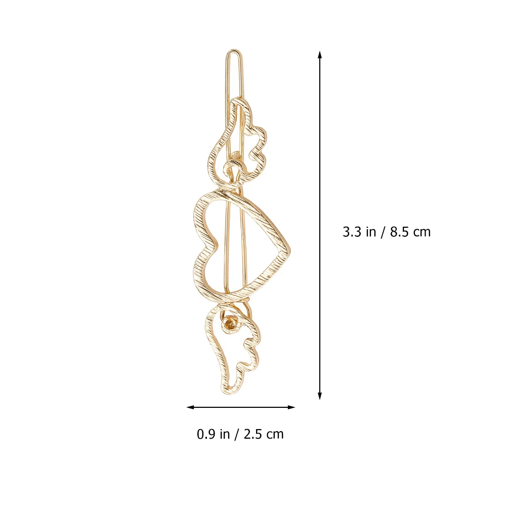 

2Pcs Heart Barrette Hair Grips Stylish Hairpin Accessories For Hair Styling Holder Women Hairstyling Durable