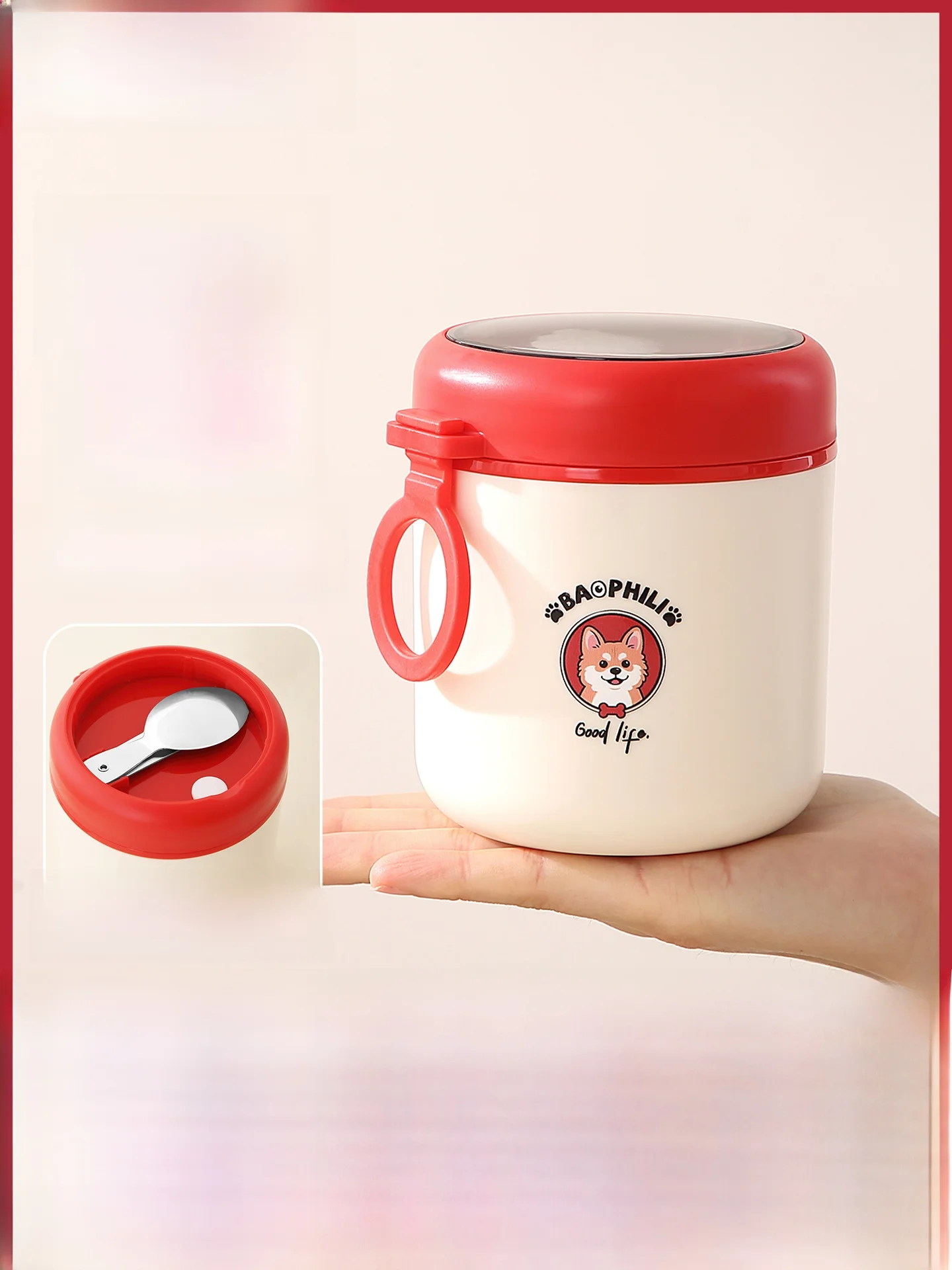

Portable Insulated Breakfast Cup Winter Oats Milk Soup Cover Korean Style Handle Milk Cup for Office Workers And Children