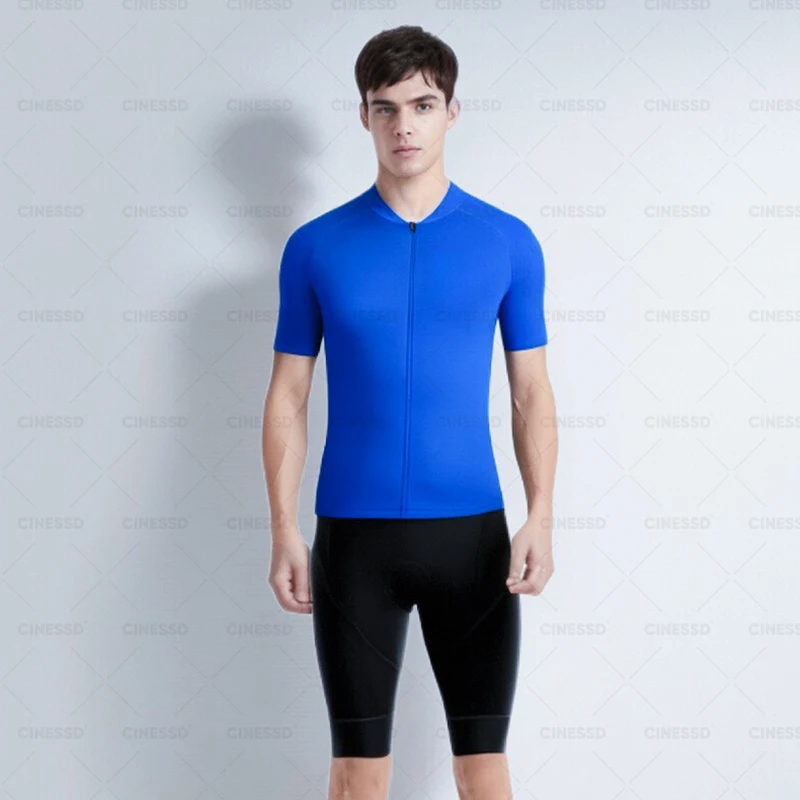 Maglia da Ciclismo manica corta tinta unita da uomo estiva Quick Dry MTB Bicycle Mallot camicie Ciclismo abbigliamento da bici traspirante abiti