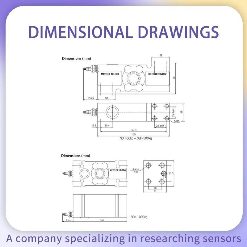 METTLER TOLEDO تحميل خلية SSH-50/100/200/300/500 كجم الفولاذ المقاوم للصدأ التعبئة والتغليف مقياس وزنها الاستشعار #4