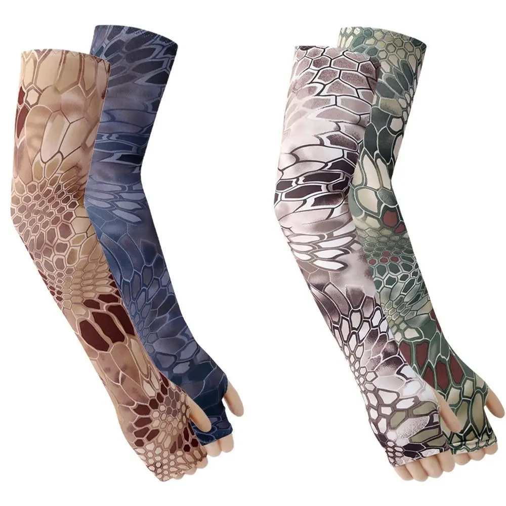 Mangas largas para conducción de baloncesto, mangas de protección solar para pesca, manga de seda helada, mangas de brazo de camuflaje, mangas refrescantes