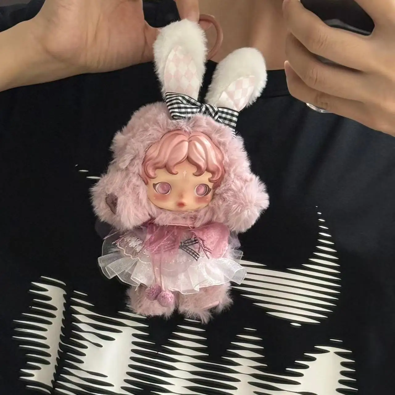 Suitable for SKULLPANDA Clothes Labubu Clothes New Hot-selling Creative Rabbit Ears Headdress Cute Tutu Skirt Personality