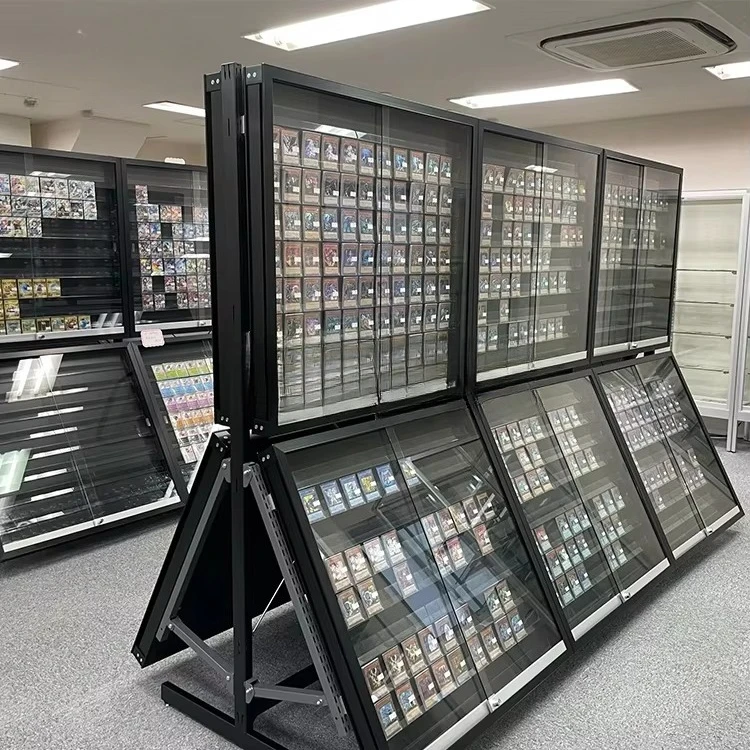 

Eco-Friendly Adjustable Metal Trading Card Game Display Rack Hobby Station Floor Stand for Retail Store Shopping Display