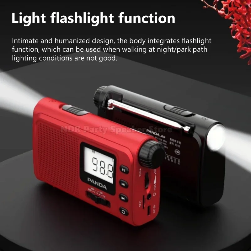 6243 Vollband-FM/MW/SW-Radio Neuer kleiner Notfall-Multifunktionslautsprecher für ältere Menschen, Halbleiter-Profi-Übertragung