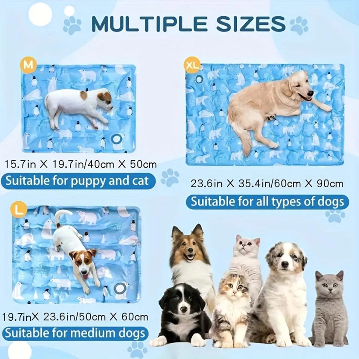 Pet Cooling Pad Dry Ice Pet Cool Pad Water Injection Cooling Dog Beds Keep Your Pet Cool Waterproof Wear Resistant For Dogs&Cats