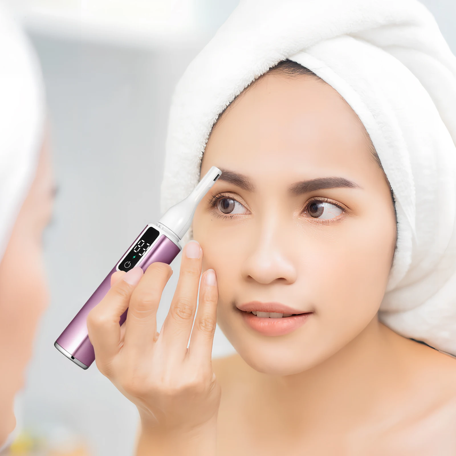 

Portable Electric Facial Hair Remover Multi-Functional Trimmer for Women Eyebrows Nose Ear Hair Precision Grooming Device with