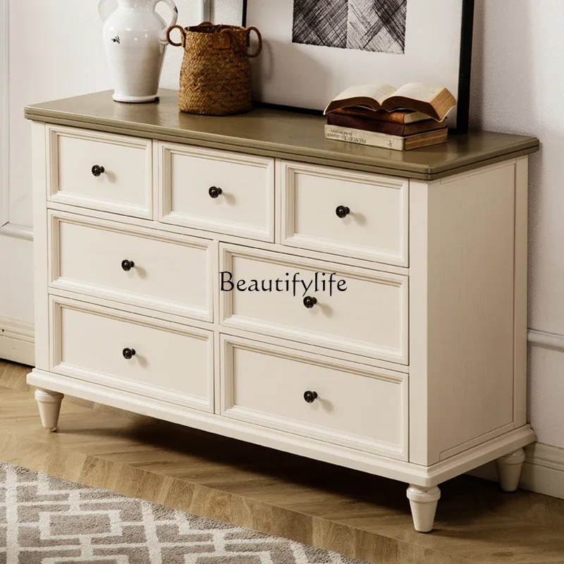 

ld 38ld 38 American pure solid wood retro all-log wall side cabinet storage drawer cabinet