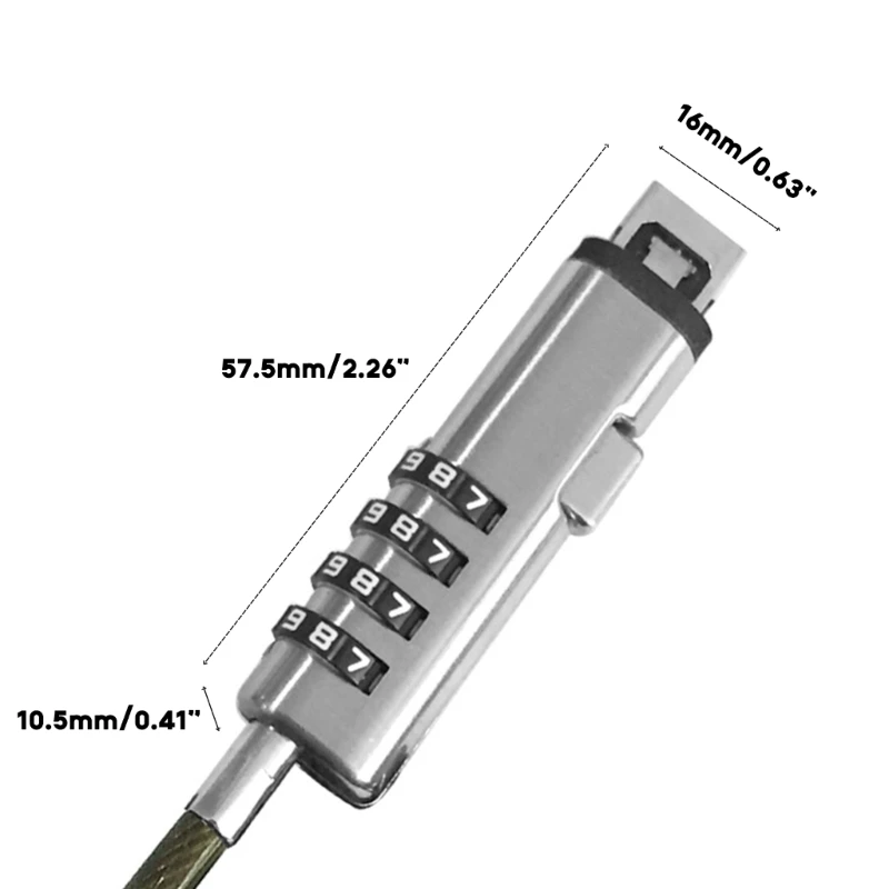 DN59 Keyless Office Protective Universal Cable USB Port Professional 4 Digital Password Anti Theft Laptop Lock Security