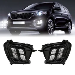 Fog Light For KIA Sorento 2015 2016 2017 DRL Daytime Running Light Auto Front Bumper Driving Daylight Waterproof Car Accessories