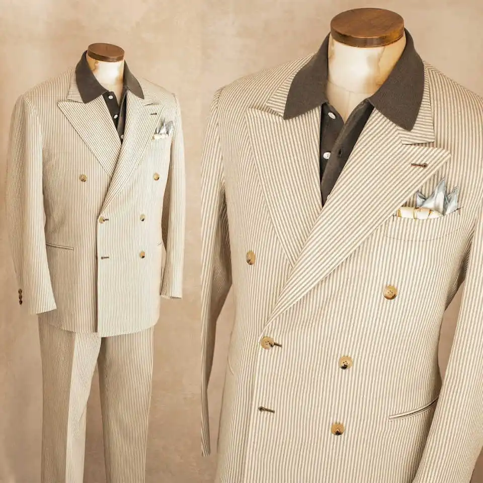 

Простые свадебные костюмы из хлопкового хлопка для жениха, смокинги с остроконечными лацканами, двубортный пиджак из 2 предметов с брюками, вечерние, выпускной, по индивидуальному заказу