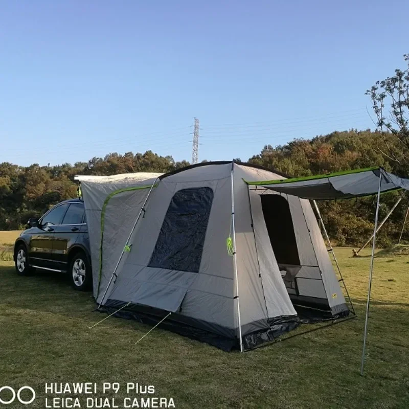 Double layer Portable Folding Outdoor Car Camping Tent  Cover SUV Family Truck Ground Awning Tents