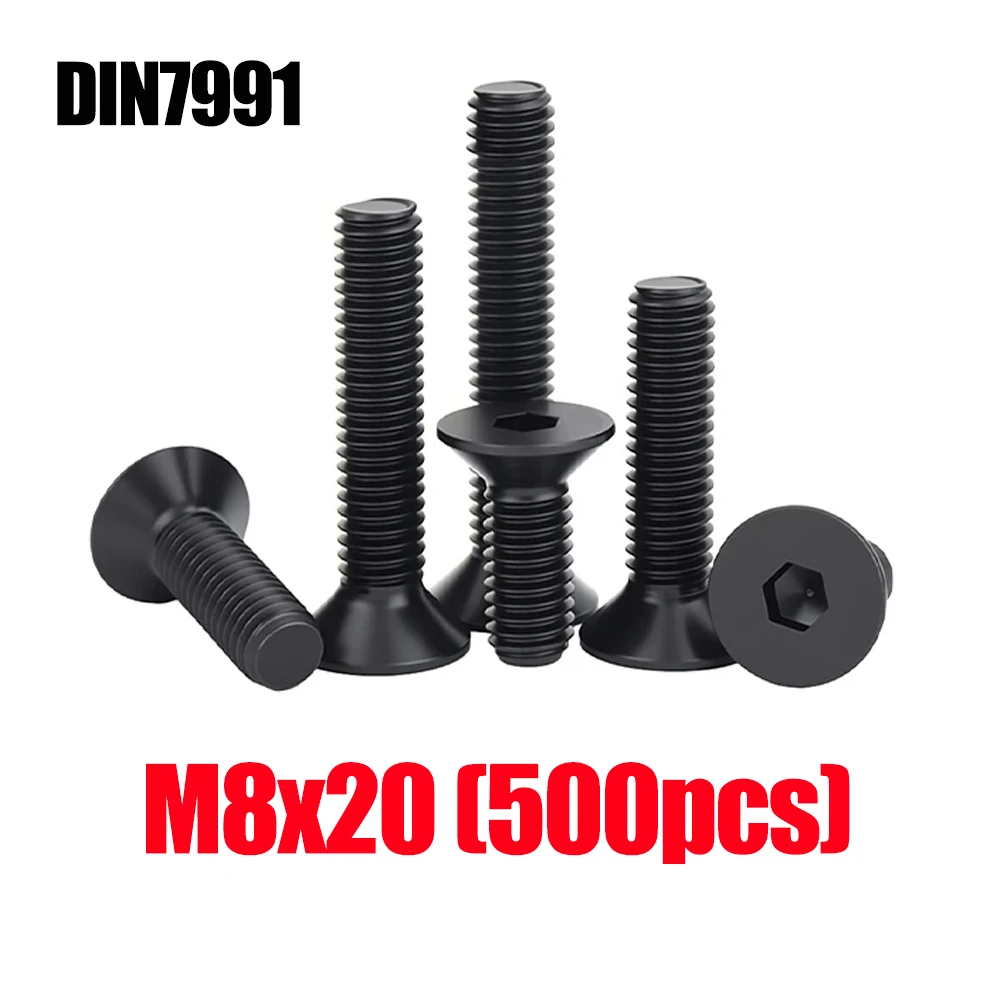 

M8 Black Carbon Steel Hex Socket Screw Metric Thread Metal Machine Bolts DIN7991