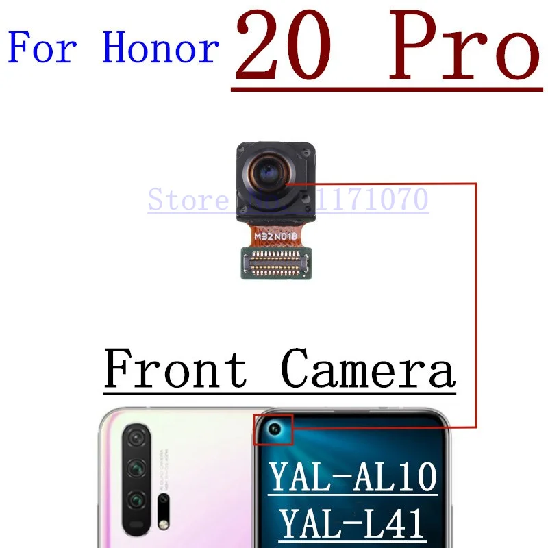 Original Front Small & Rear Back Camera For Huawei Honor 20 Pro 20Pro Main Big Camera Wide Angle Camera With Flex Cable