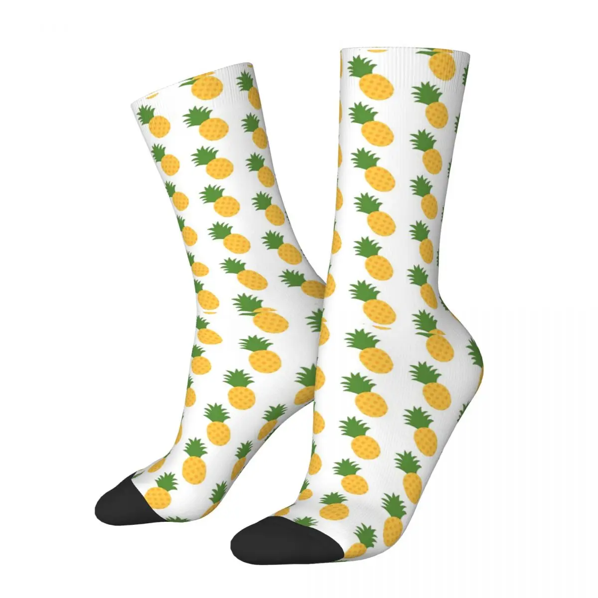 Calcetines de compresión divertidos para hombre, calcetín con estampado de fruta, piña, Harajuku, fruta, fiesta, feliz calidad, informal