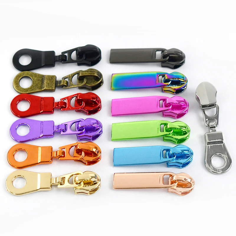 5/10/20 stuks Meetee 5 # Kleurrijke Nylon Rits Hoofd Coil Zip Puller Jas Ritsen Reparatieset Rugzak Decor Slider DIY Naaiaccessoires