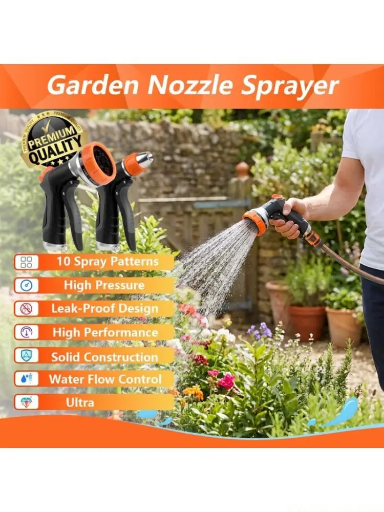 J0MA Multipurpose Watering Nozzle Garden Hose Nozzle With Quick Connection Fitting For Home And Garden Use