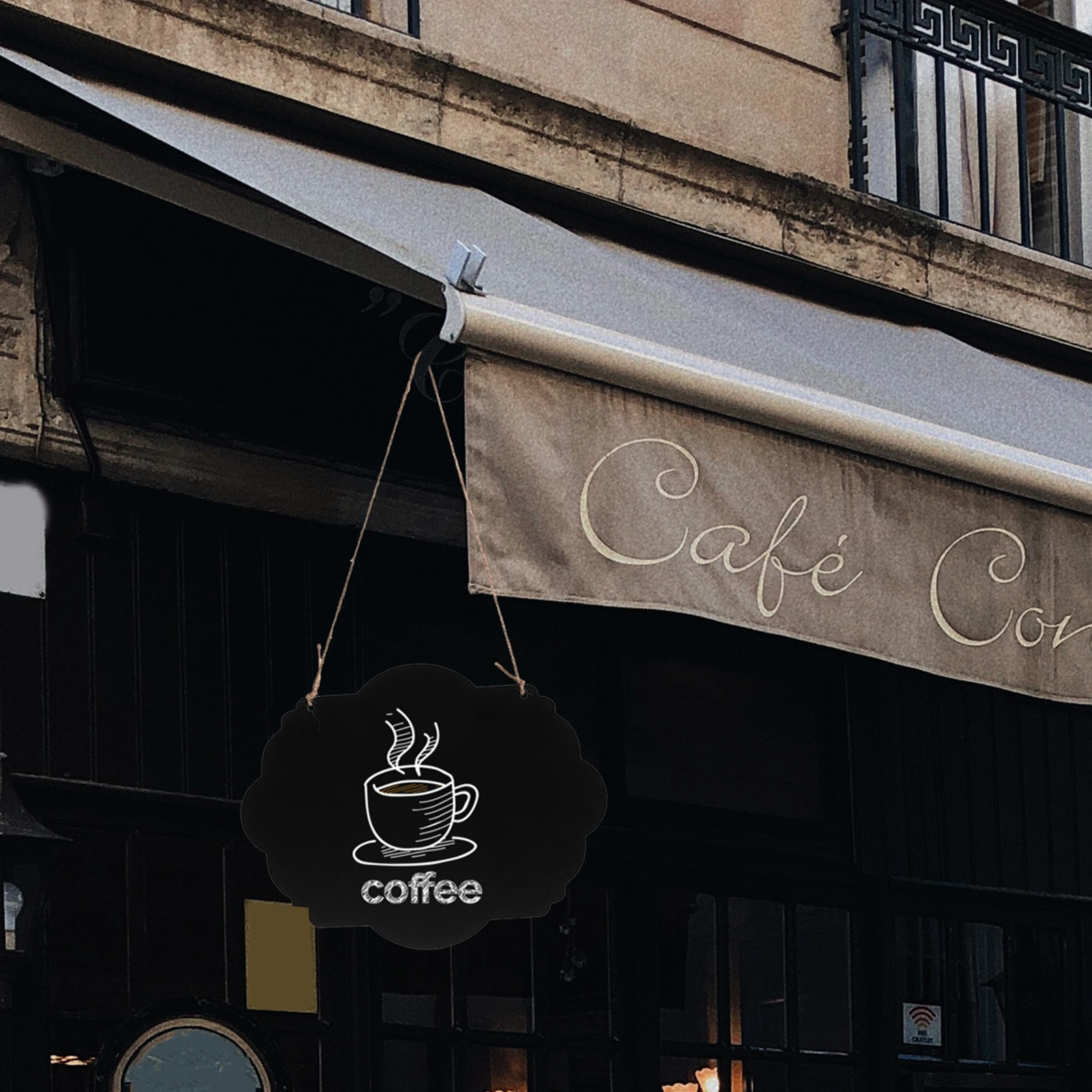 

2pcs Blackboard Wooden Double Sided Hanging Sign Mini Chalkboard Wave Smooth Surface Black Board Chalk Board