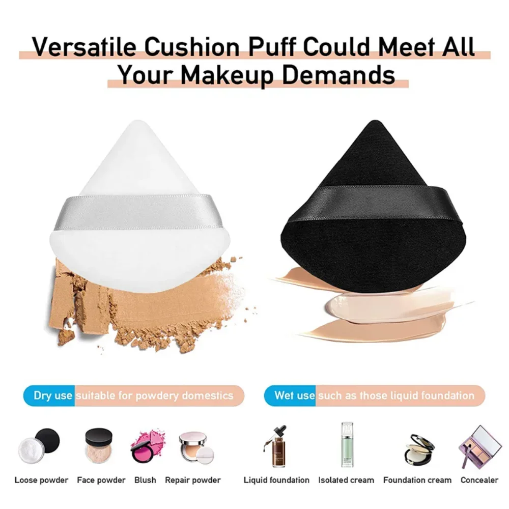 2Pcs Triangle Powder Puff Face Makeup Sponge Soft Velvet Cosmetic Puff Blender Beauty Foundation Sponge Make Up Accessories
