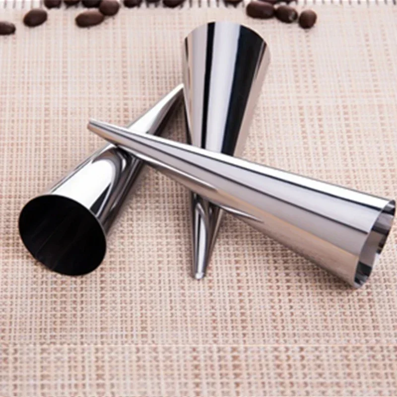 12 Pcs Set Large Size Baking Cones Stainless Steel Pastry Cream Horn Moulds Conical Tube Roll Kitchen Bakware Mold Tool