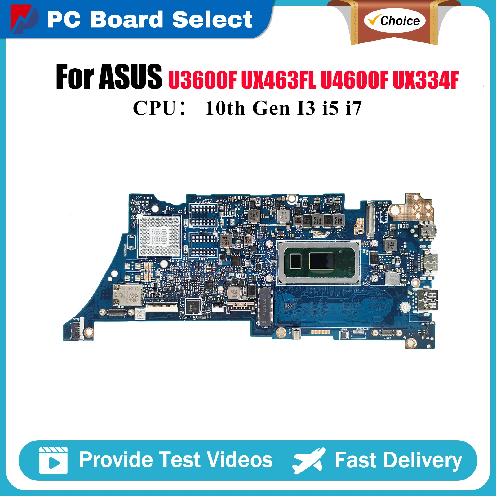 

UX334FA Laptop Motherboard For ASUS ZenBook UX334FL U3600F U4600F UX463FL UX334F UX334FA Mainboard With 10th Gen I3 i5 i7 fast